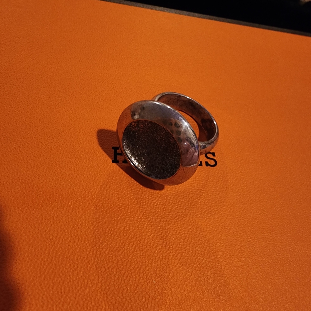 Silver Ring With Interesting Texture - image 1